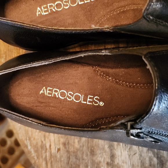 AEROSOLES leather loafers 7m black - Picture 2 of 11